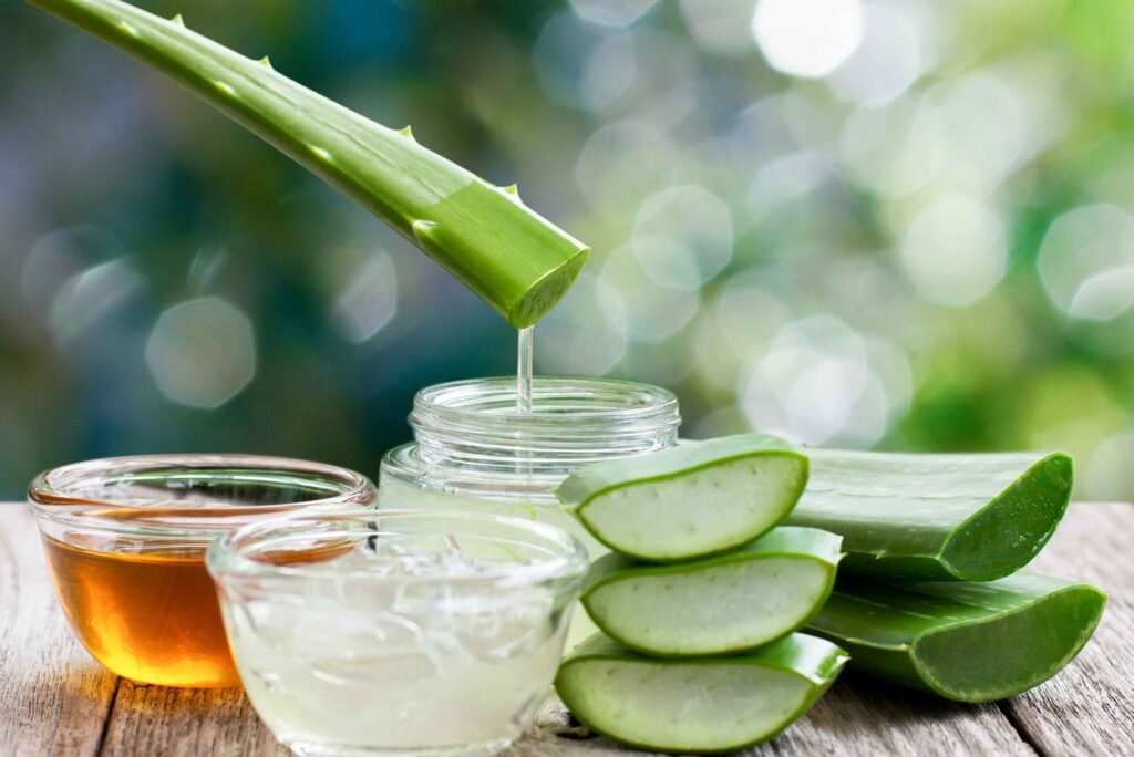 Sun Burn Aloe vera massage